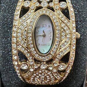 JD JEAN DOUSSET WRIST WATCH CUFF QUARTZ BRACELET